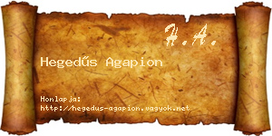 Hegedűs Agapion névjegykártya