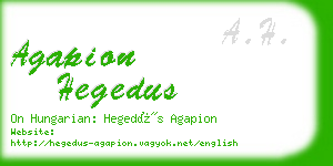 agapion hegedus business card